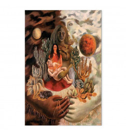 Paveikslas - Frida Kahlo – The Love Embrace of the Universe, the Earth (Mexico), Myself, Diego, and Señor Xolotl