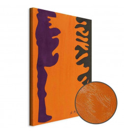 Schilderij - Henri Matisse – Black and Violet Arabesques on Orange