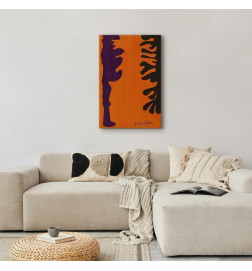Schilderij - Henri Matisse – Black and Violet Arabesques on Orange