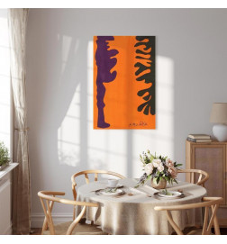 Schilderij - Henri Matisse – Black and Violet Arabesques on Orange