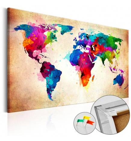 68,00 € Decorative Pinboard - Colourful Ranger [Cork Map]