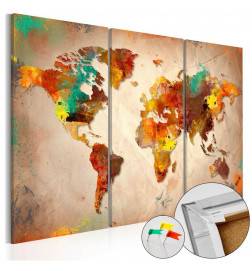 68,00 € Cork board gekleurde wereld 3 delen Arredalacasa