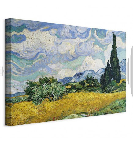 Schilderij - Vincent Van Gogh – Wheat Field with Cypresses