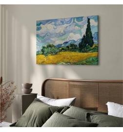 Leinwandbild - Vincent Van Gogh – Wheat Field with Cypresses