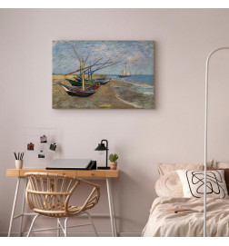 Schilderij - Vincent van Gogh – Fishing Boats on the Beach