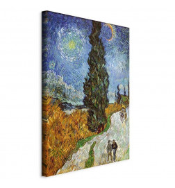 Canvas Print - Vincent van Gogh – Road with Cypress and Star