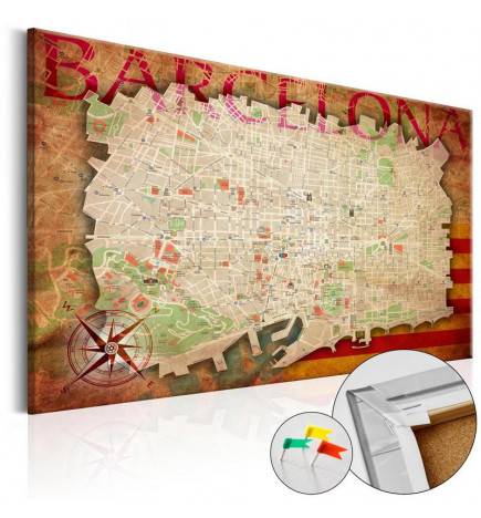 Cork bestuur met kaart van barcelona Arredalacasa