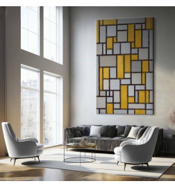 Groot XXL schilderij - Piet Mondrian – Composition with Grid 26