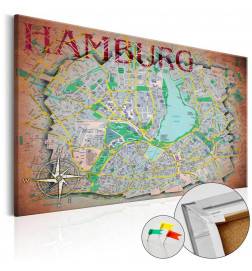 68,00 €Tableau en liège - Hamburg [Cork Map]