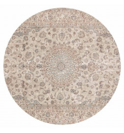Runde Fototapete - Sand carpet - worn Persian carpet with rich decorative motifs