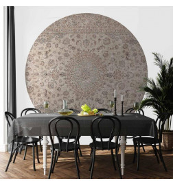 Apvalus fototapetas - Sand carpet - worn Persian carpet with rich decorative motifs