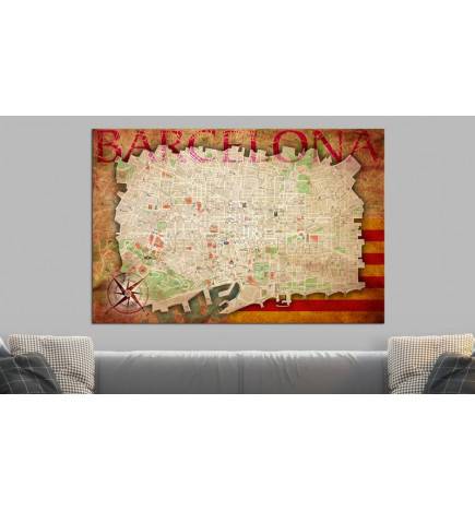 Quadro de cortiça - Map of Barcelona [Cork Map]