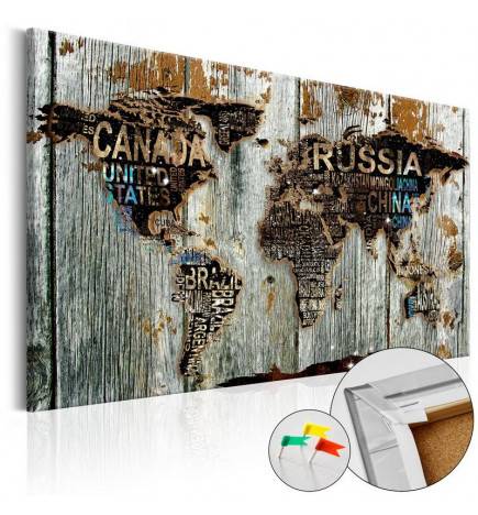 76,00 € Decorative Pinboard - Wooden Border [Cork Map]