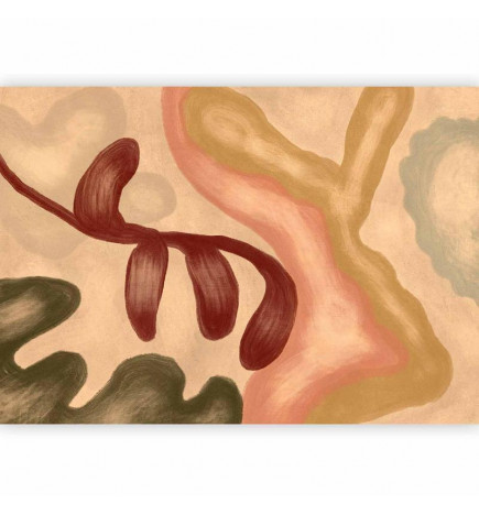 Foto tapete - Colorful shapes – worn-out figures in lime wash technique