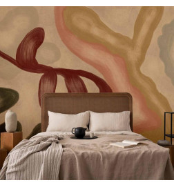 Fototapetti - Colorful shapes – worn-out figures in lime wash technique