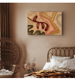 Leinwandbild - Colorful shapes – worn-out figures in lime wash technique