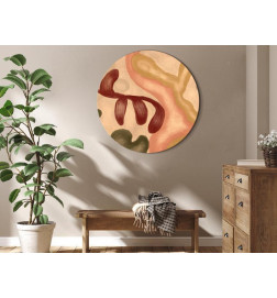 Quadro rotondo - Colorful shapes – worn-out figures in lime wash technique