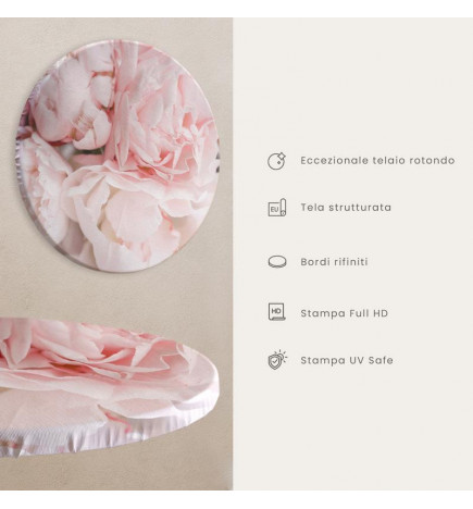 Tableau rond - Colorful shapes – worn-out figures in lime wash technique