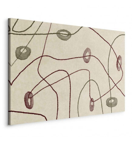 Slika - Lines and shapes – bead labyrinth on a pale washed background