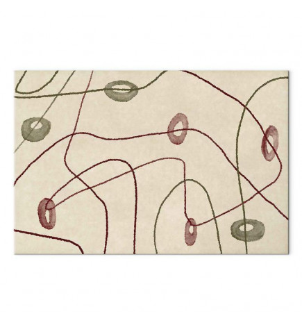 Tableau - Lines and shapes – bead labyrinth on a pale washed background