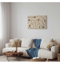 Slika - Lines and shapes – bead labyrinth on a pale washed background