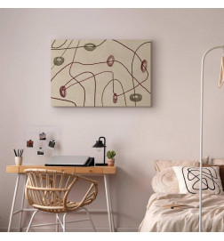 Paveikslas - Lines and shapes – bead labyrinth on a pale washed background
