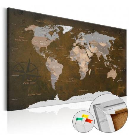 Decorative Pinboard - Cinnamon Travels [Cork Map]