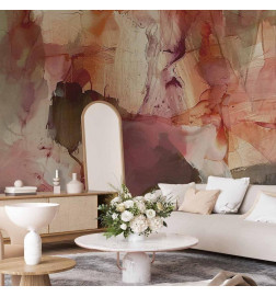 Fototapete - Spring composition – transparencies and forms in watercolor style