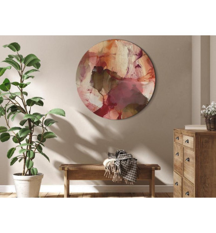 Round Canvas Print - Spring composition – transparencies and forms in watercolor style