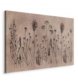 Tableau - Wildflowers – black plants on lime-wash background