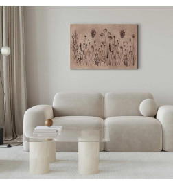 Tableau - Wildflowers – black plants on lime-wash background