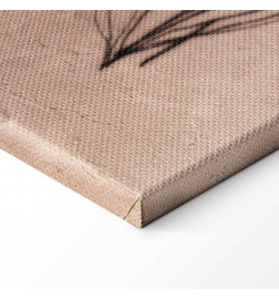 Canvas Print - Wildflowers – black plants on lime-wash background