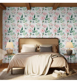 Tapetti - Peonies on white background