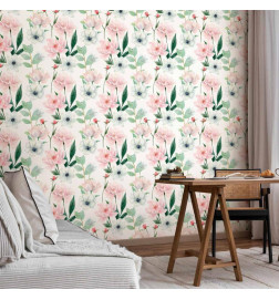 Tapeta - Peonies on white background