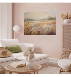 Plakāts - Impressionist meadow – field landscape in a pastel colour palette