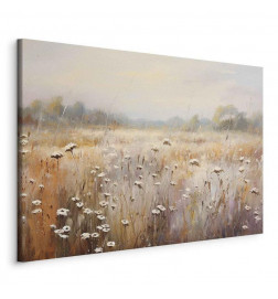 Canvas Print - Impressionist meadow – field landscape in a pastel colour palette