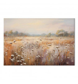 Tableau - Impressionist meadow – field landscape in a pastel colour palette