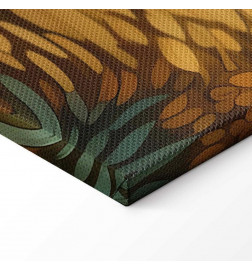 Schilderij - Impressionistic fields - painted golden landscape with fields of grain