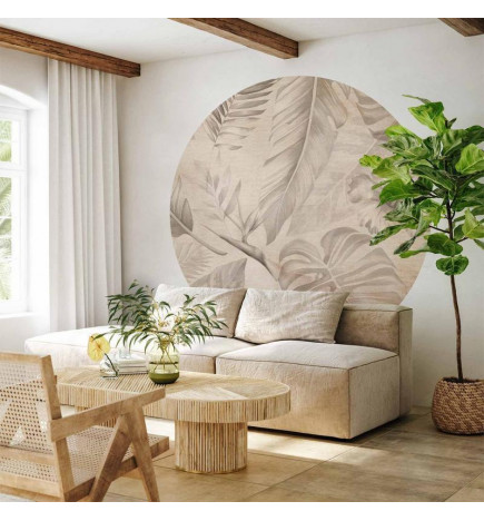 Mural de parede redondo - Tropics in sepia