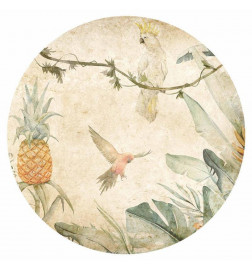 Ronde fotobehang - Parrots in the jungle