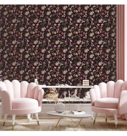 Behang - Fragrant flowers and herbs - plum