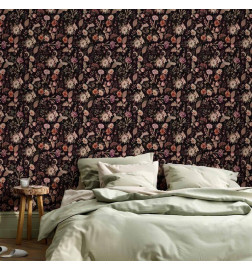 Tapisserie murale - Fragrant flowers and herbs - plum