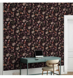 Tapisserie murale - Fragrant flowers and herbs - plum