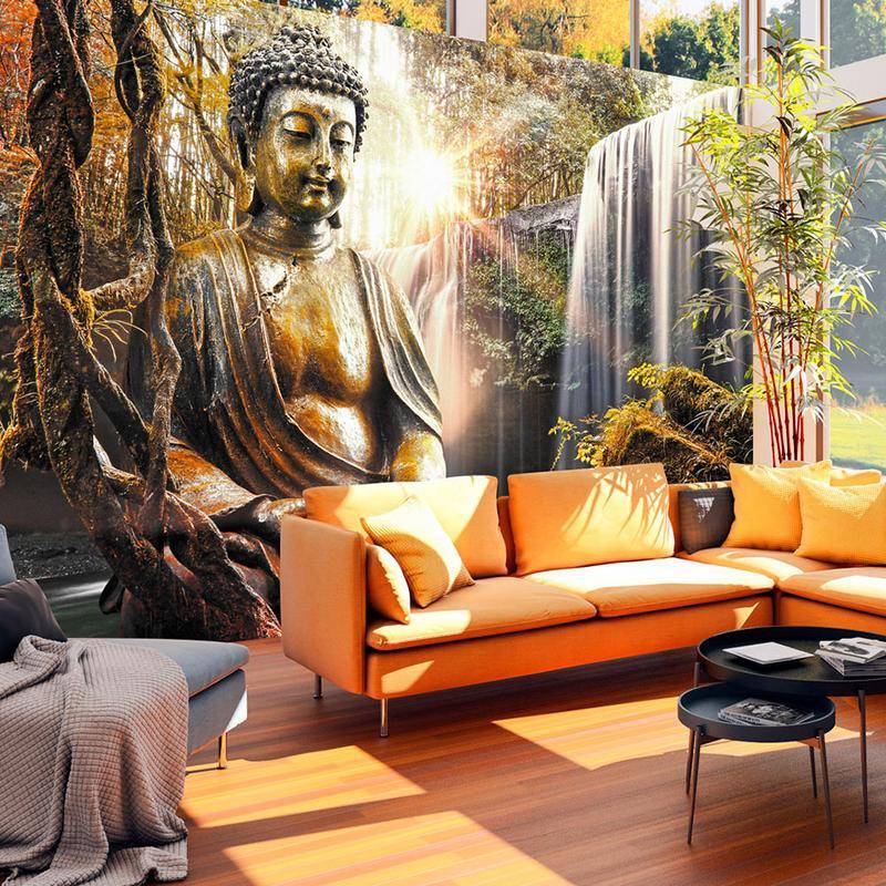 34,00 €Fotomurale col buddha dorato e una cascata - Arredalacasa