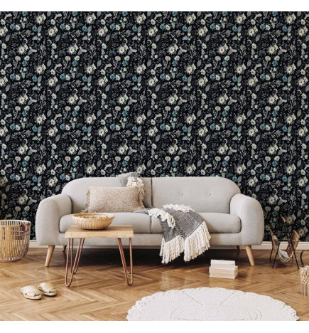 Tapeta - Fragrant flowers and herbs - blue