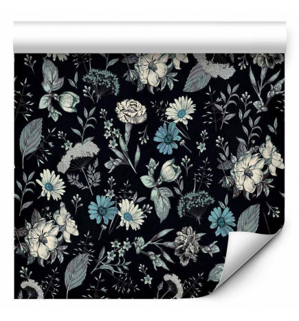 Tapisserie murale - Fragrant flowers and herbs - blue