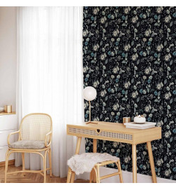 Tappezzeria murale - Fragrant flowers and herbs - blue