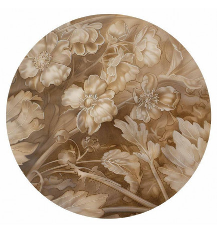 Apaļā fototapete - Carved plant and flower ornaments