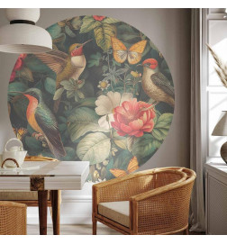 Ümmargune fototapeet - Flowers, birds and butterflies – vintage-style illustration