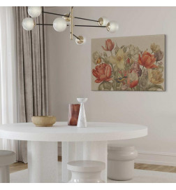 Tableau - Bouquet of flowers on a cream background